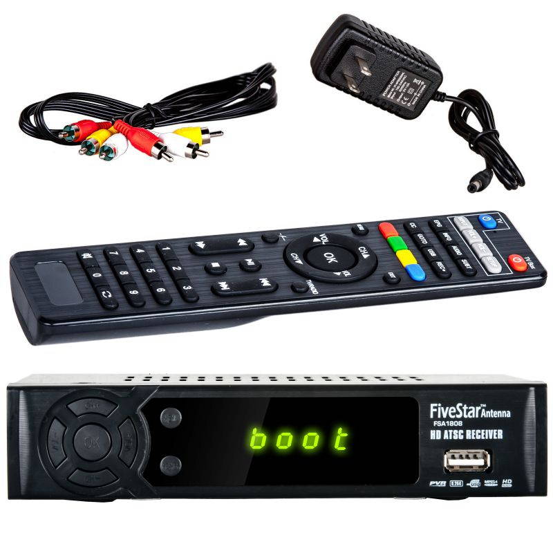 Five Star Digital-to-Analog Converter box, HDTV, 4KTV, From Analog TV to Digital TV, Digital Video Recorder, Recording Scheduled Program or Live Program, with Remote Control Easy Setup and Operation