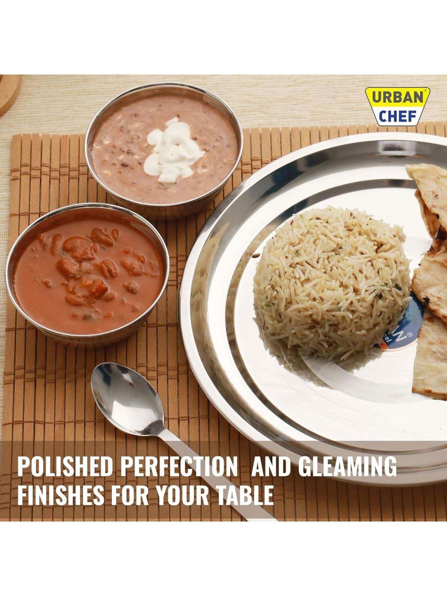 Urban Chef Silver Stainless Steel 16 Pcs Dinner Set