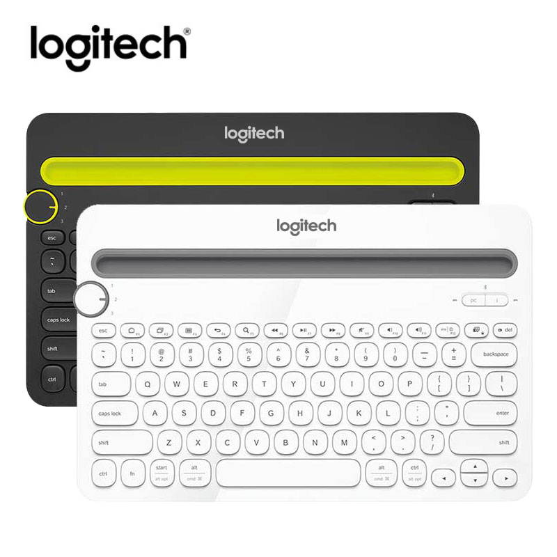 Logitech K480 Bluetooth Multi-Device Portable Keyboard with Phone Holder Slot for Windows Mac OS iOS Android Smart Phone/Tablet