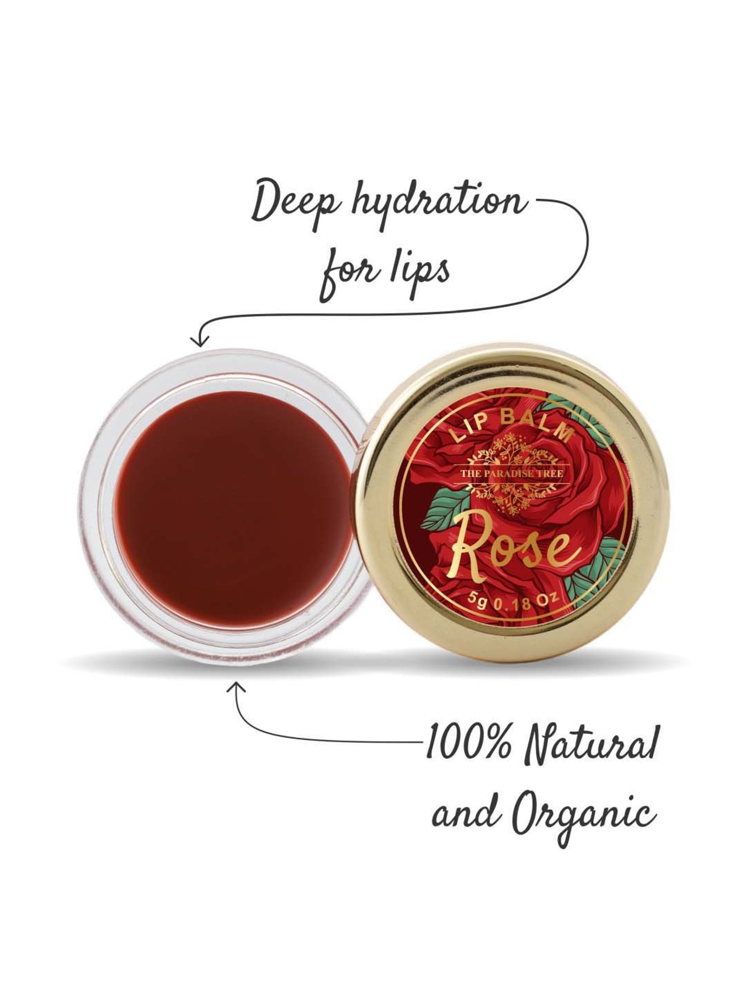 The Paradise Tree Rose petals Lip Balm - 5 gm