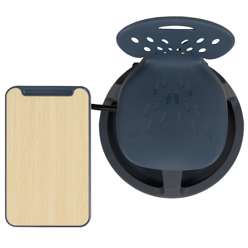 Flash Furniture Dark Gray Mobile Desk Chair with 360 Degree Tablet Rotation and Under Seat Storage Cubby