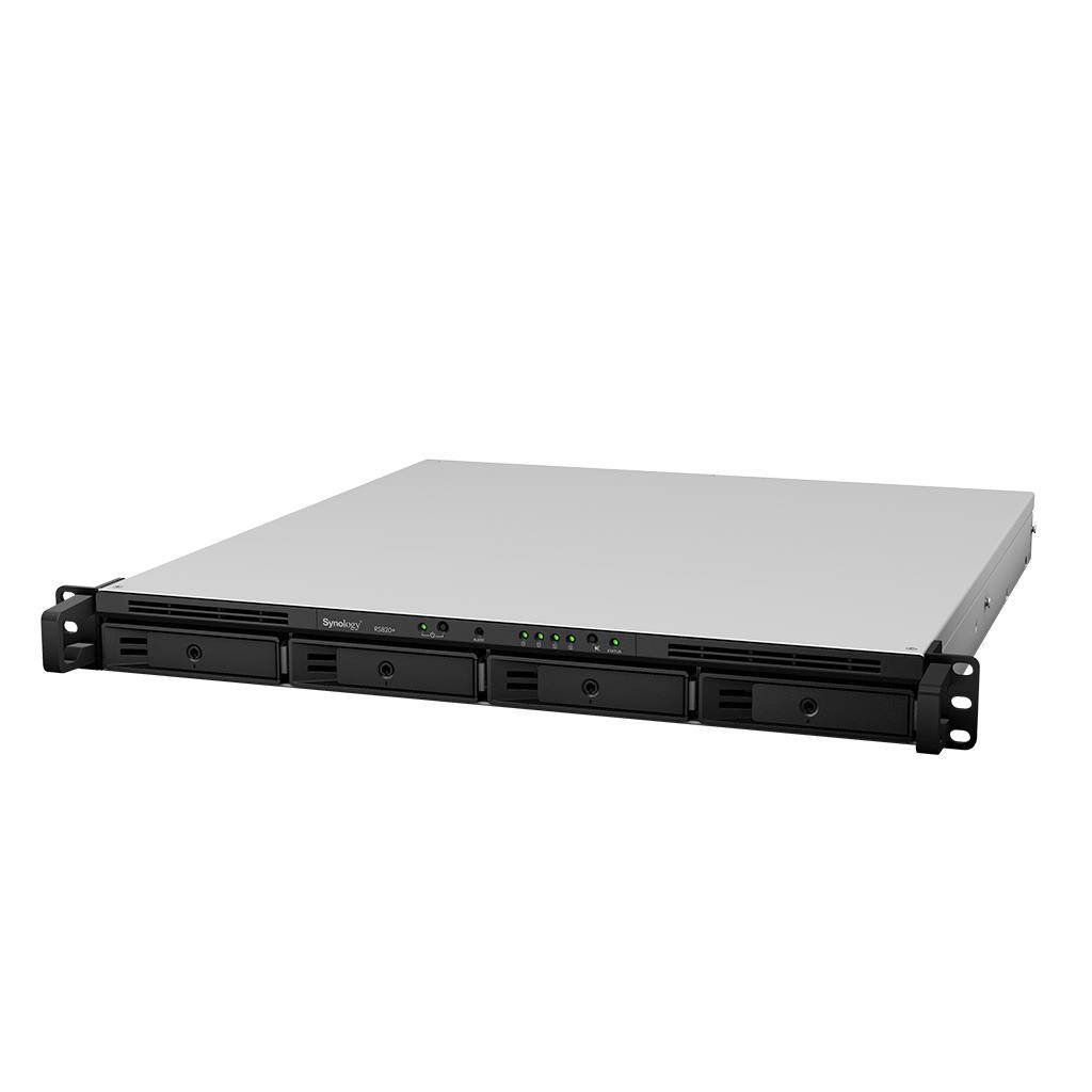 Synology RackStation RS820+ Compact Rack Mount NAS Server Bundle with Rail Kit, Intel Atom C3538 Quad-Core, 18GB DDR4 Synology RAM, 4TB SSD, Synology DSM Software