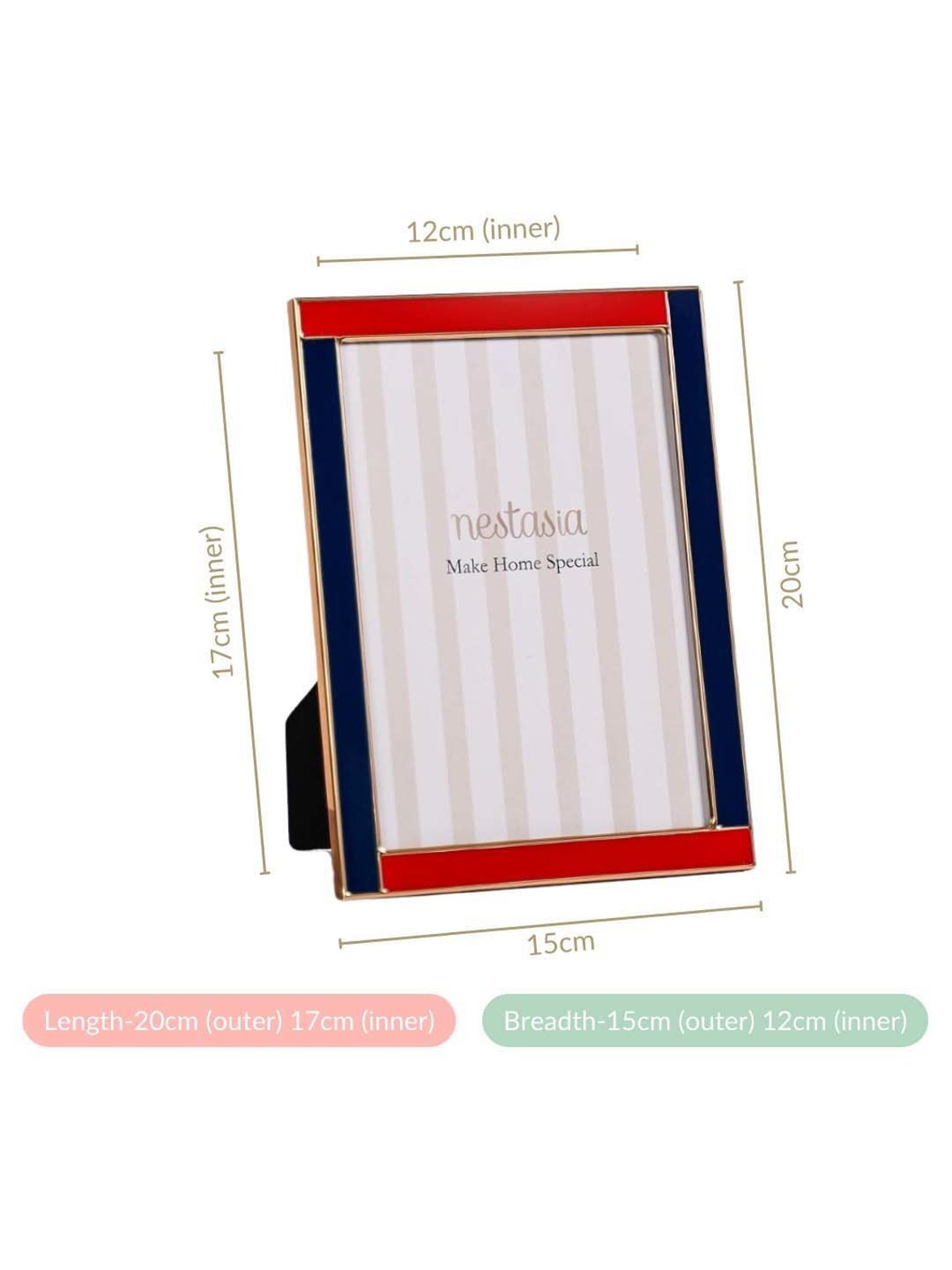 Nestasia Dual-Toned Red & Navy Blue Border Photo Frame