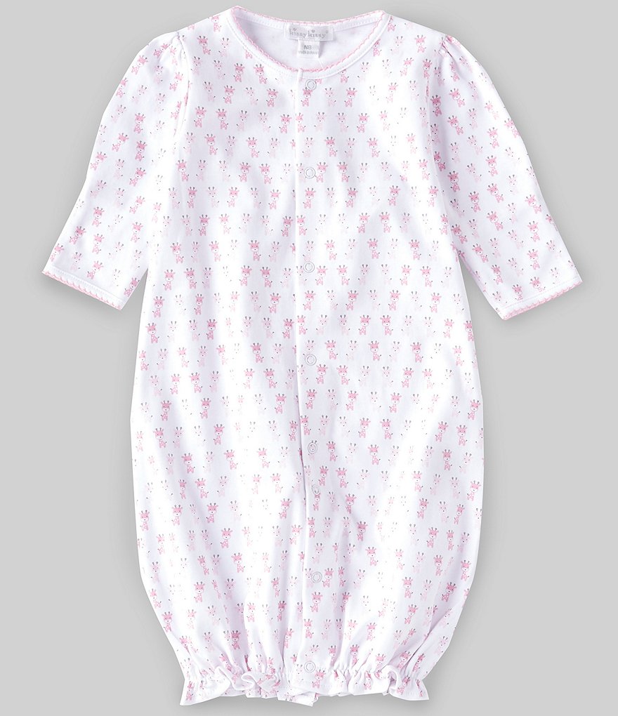 Kissy Kissy Baby Girls Newborn Long-Sleeve Giraffe Giggles Convertible Gown