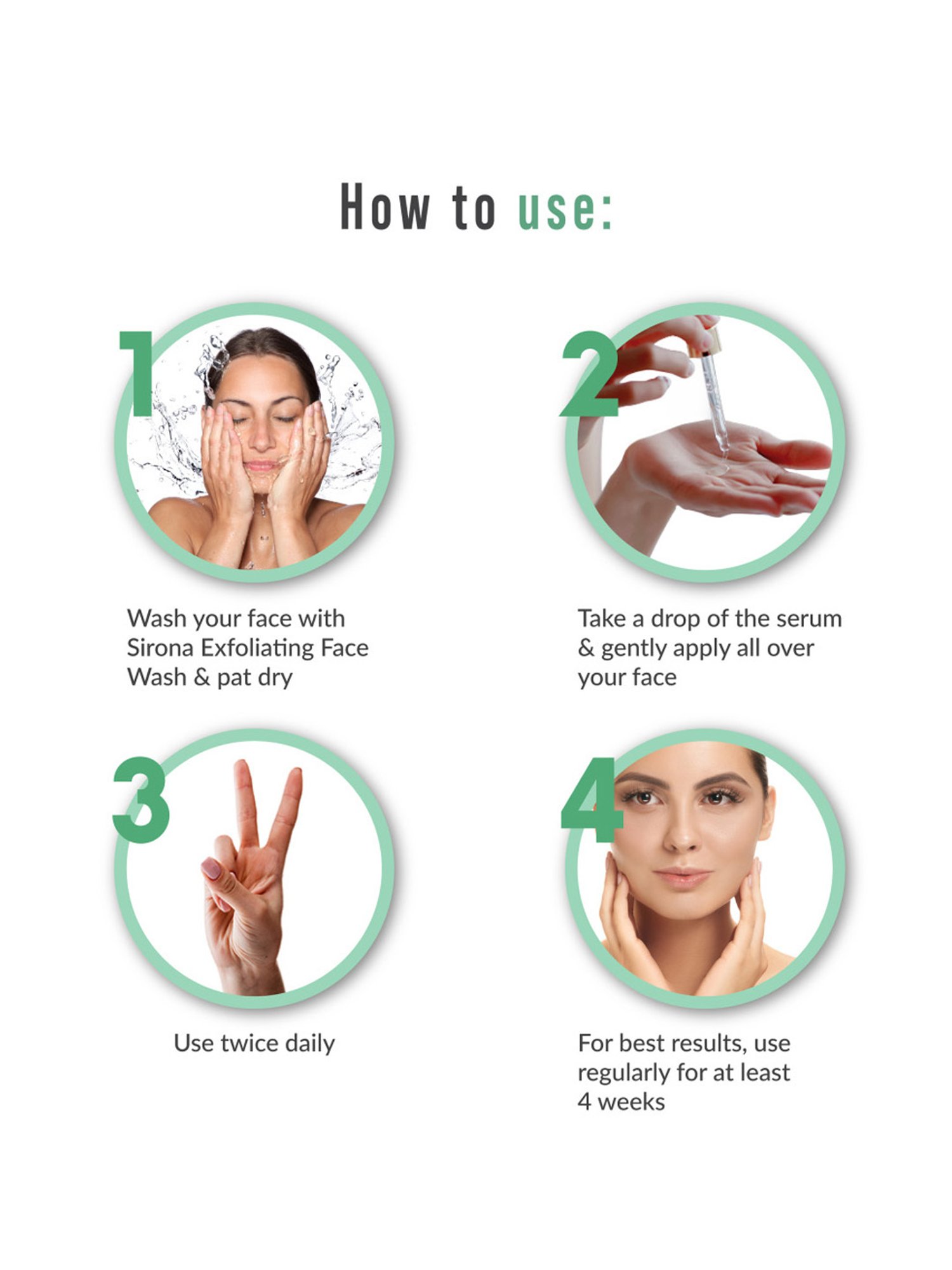 Sirona Depigmentation Face Serum with Natural Exfoliating Face Wash