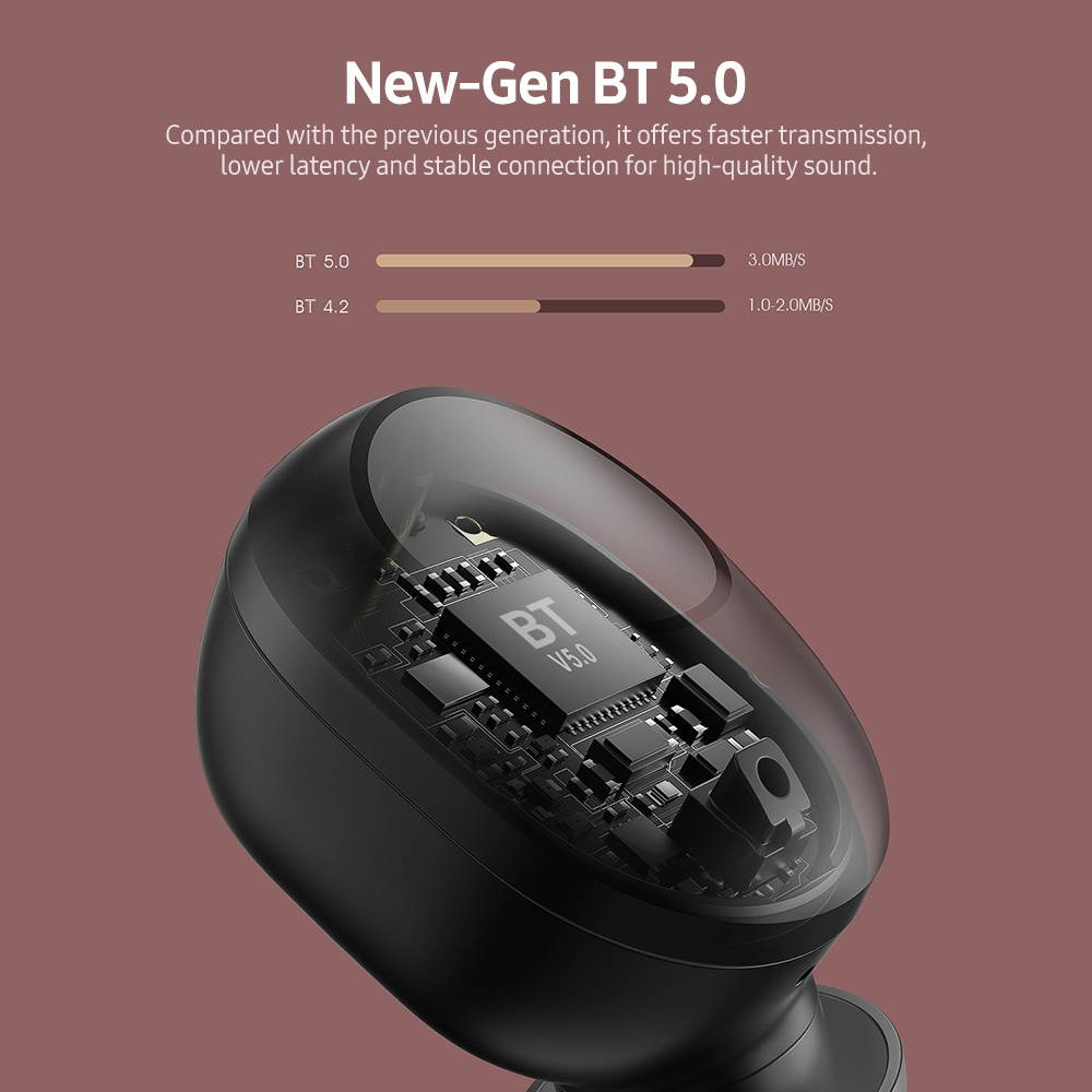 Haylou GT5 BT 5.0 Dual Master Earbuds with Touch Control Voice Operation Low Latency Remaining Power Display Black