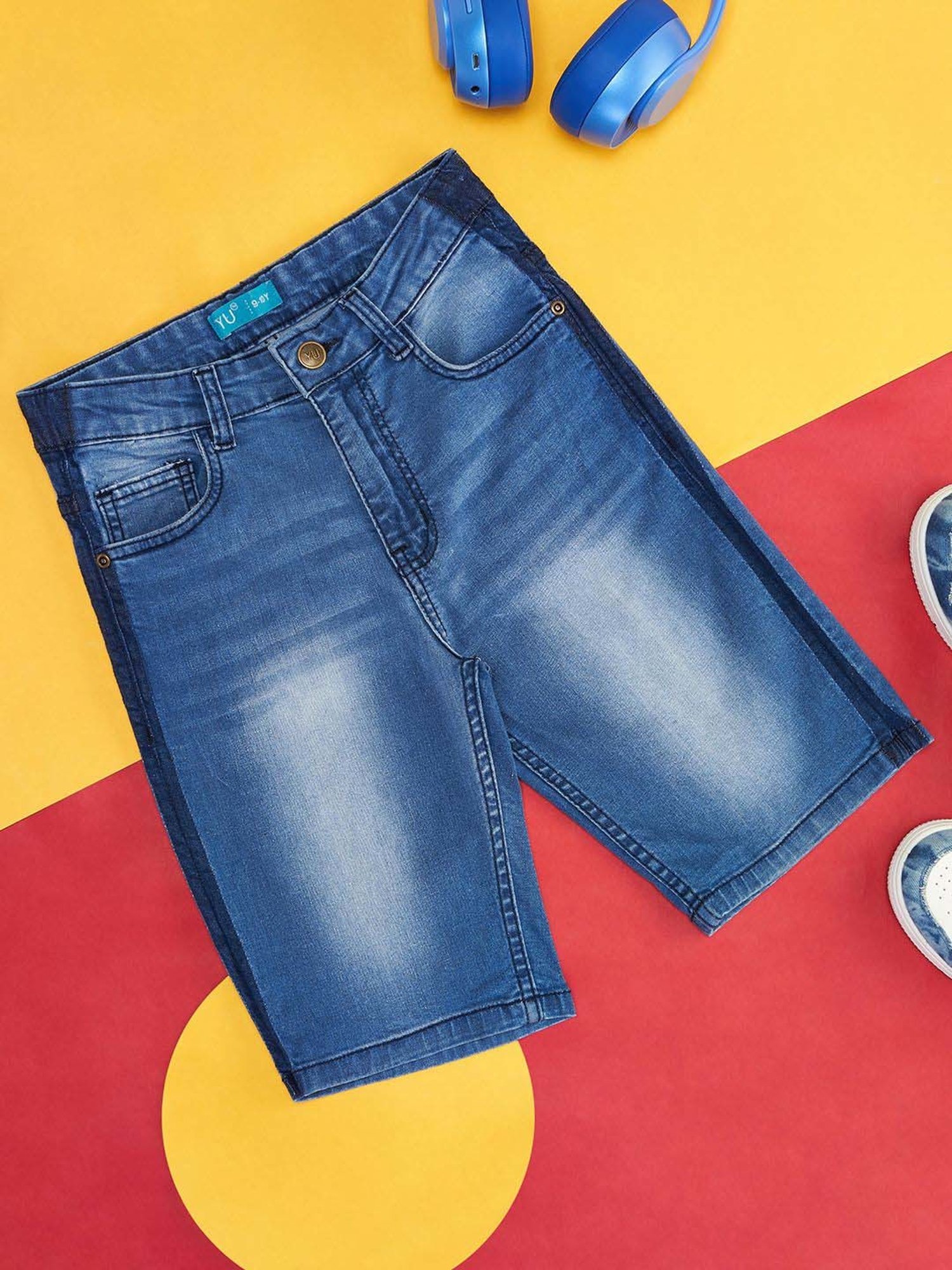 YU by Pantaloons Kids Blue Regular Fit Shorts