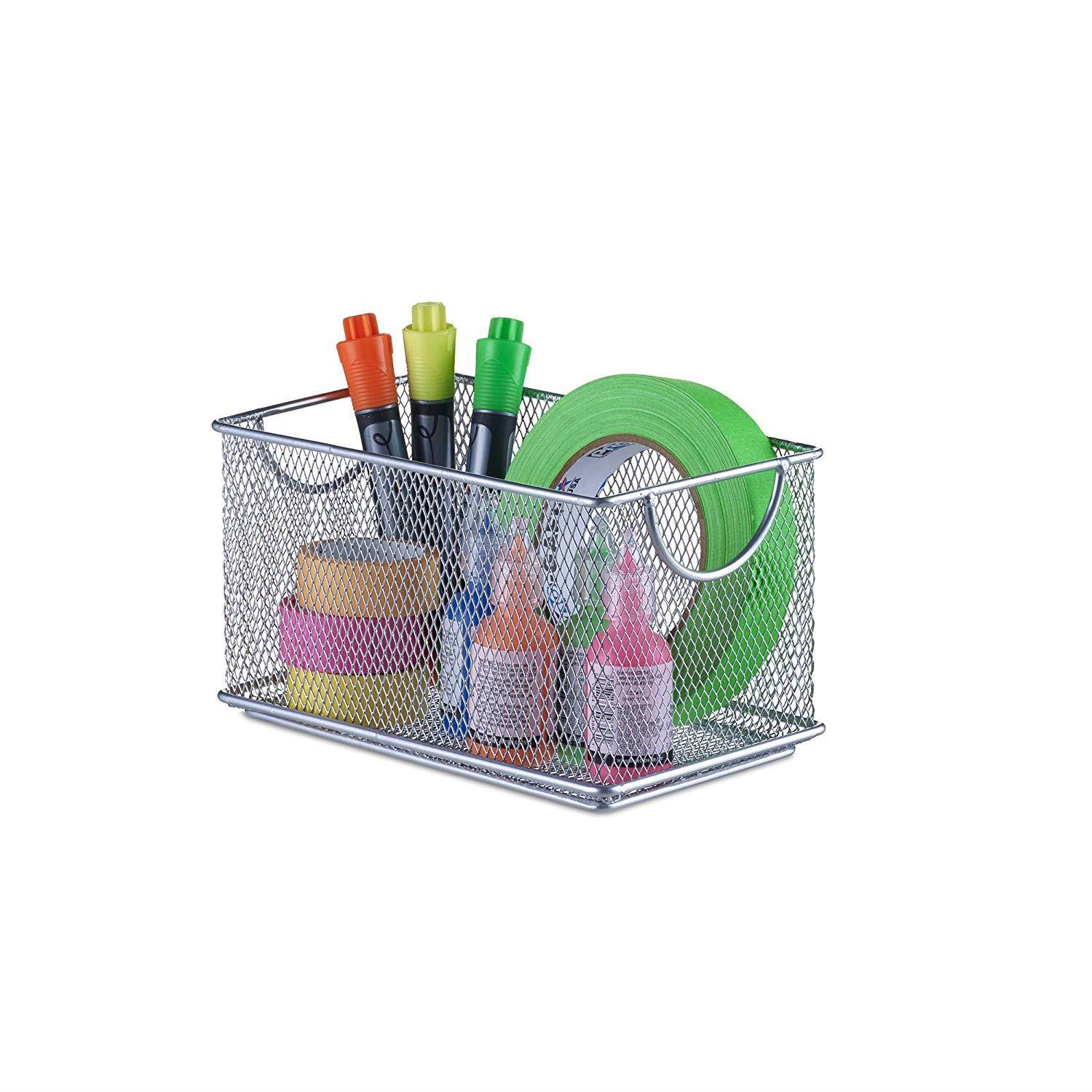 Design Ideas Mesh Zip Box, Silver