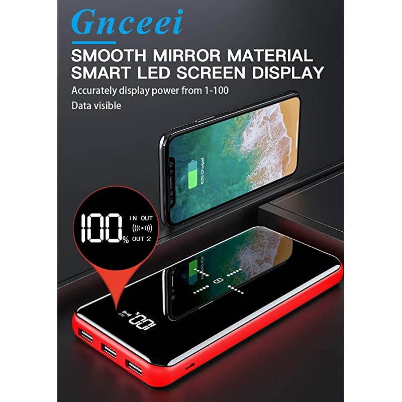 Wireless Charger Power Bank 25000mAh High Capacity with LCD Digital Display3 USB Output Dual Input External Battery Pack Compatible Smart PhonesAndroid PhonesTablet iPad