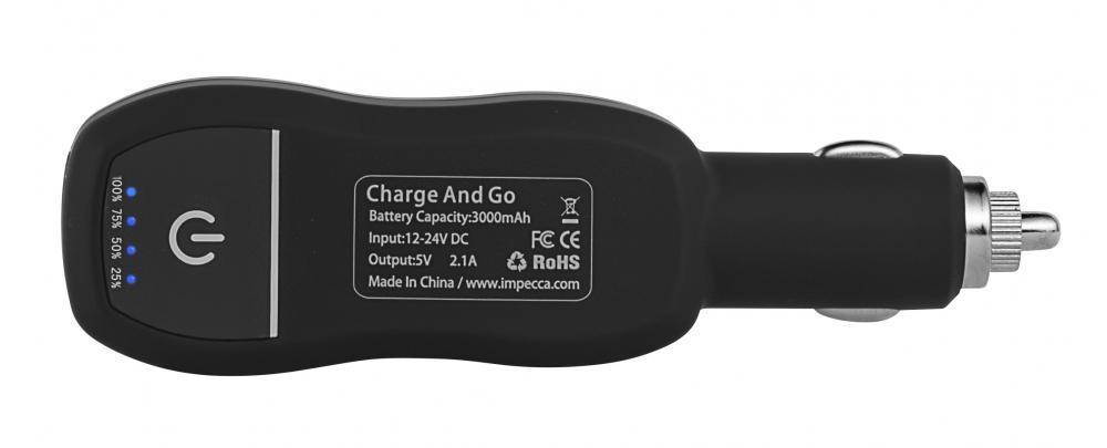 PowerItUp PBC-3012 2 in 1 USB Car Adapter & 3,000 mAh Power Bank