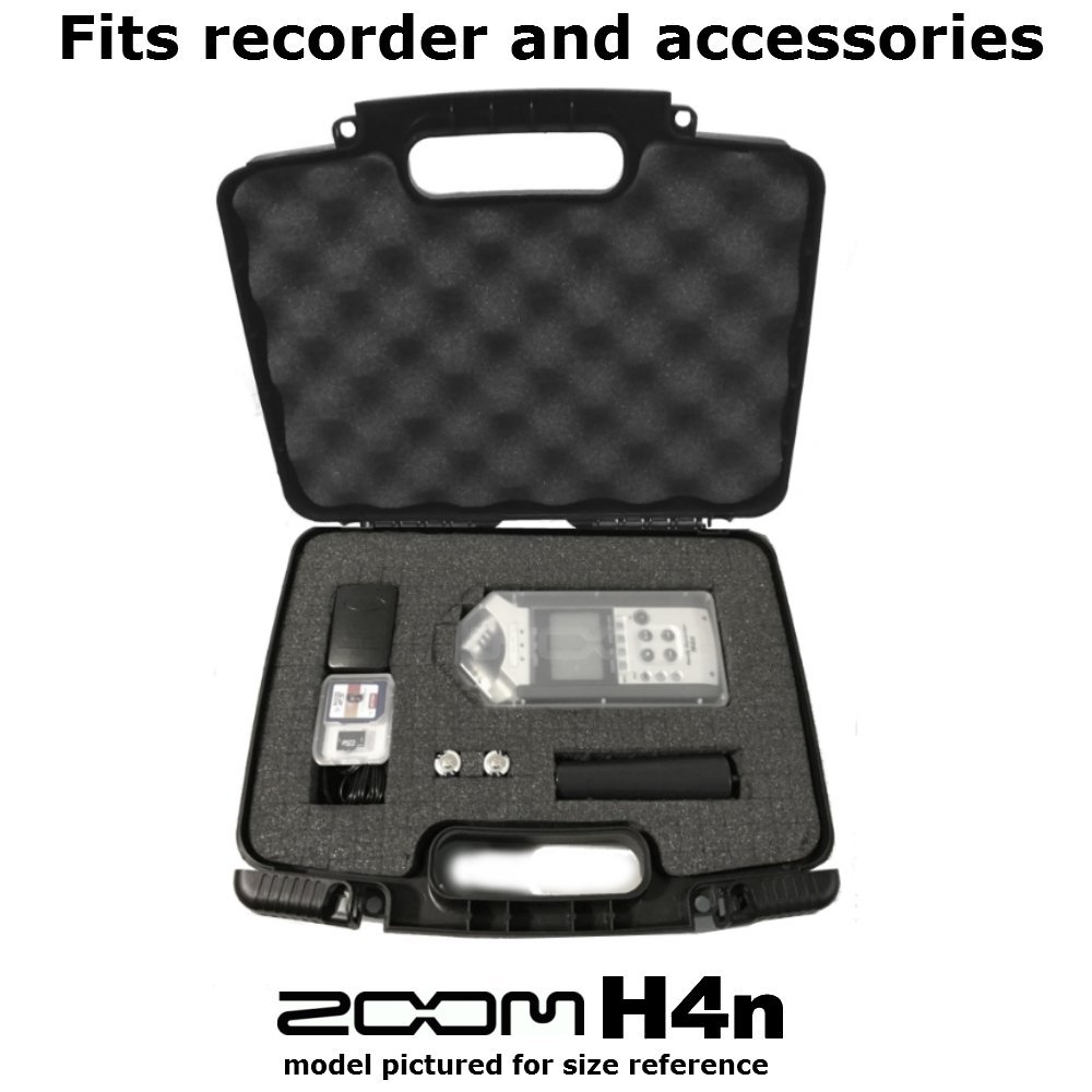 CASEMATIX Portable Recorder Carrying Travel Hard Case w/ Dense Foam fits ZOOM H1 , H2N , H5 , H4N , H6 , F8 , Q8 Handy Music Recorders , Charger , Mic Tripod Adapter and Accessories