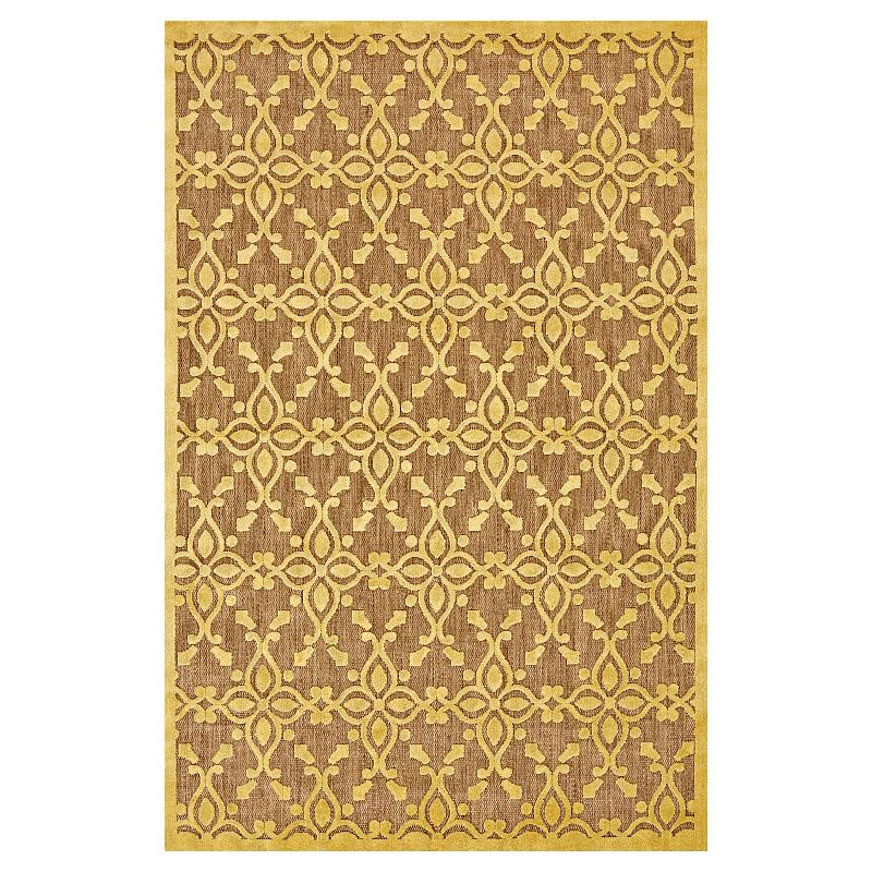 7'6"X10'6" Quatrefoil Design Loomed Area Rugs Tan/Yellow - Weave & Wander