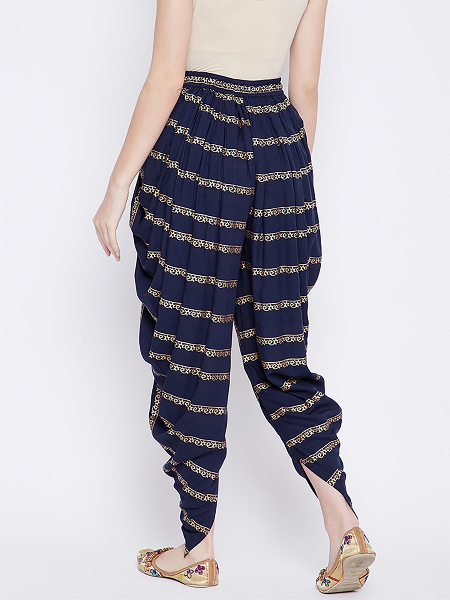 Castle Navy Printed Dhoti Pants