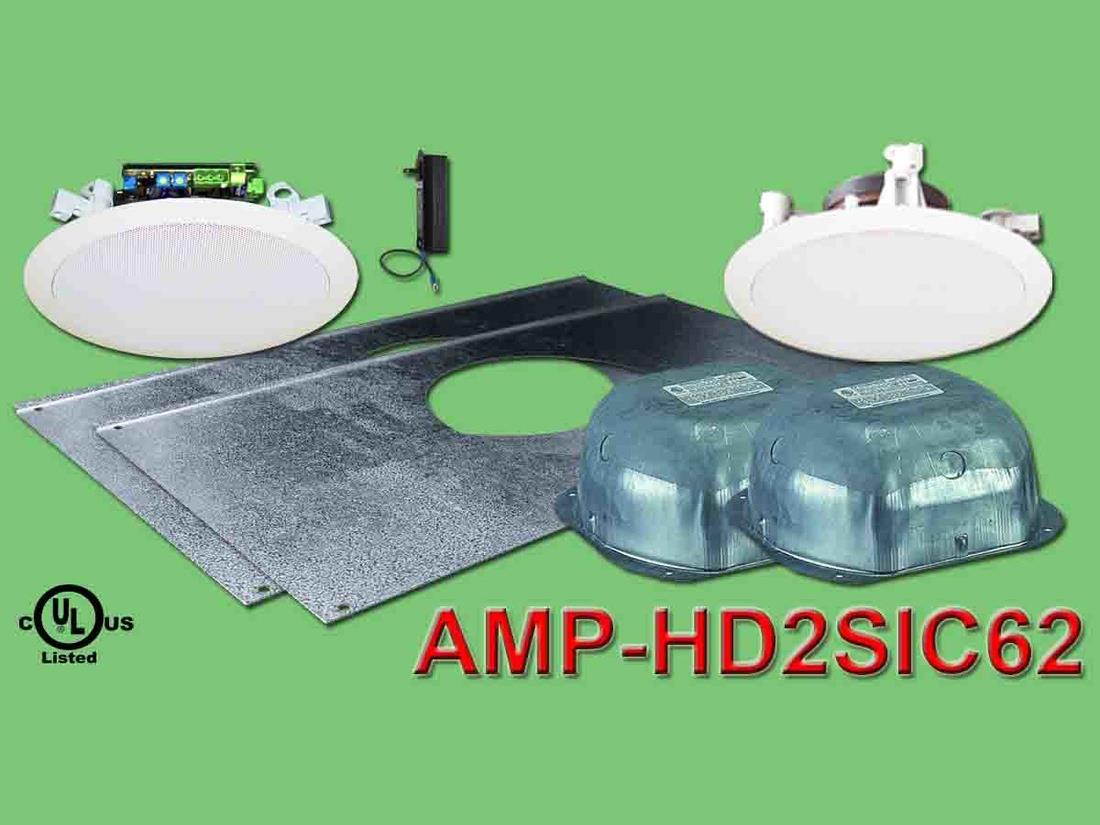 OWI AMP-HD2SIC62 6 inch Three Source/Integratable Amplified/In Ceiling Speaker with Tile Bridge/Backcan and IC6 Speaker