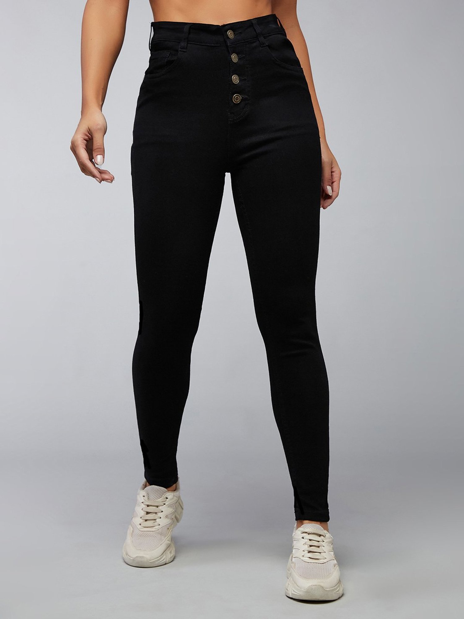 DOLCE CRUDO Black High Rise Stretchable Jeans