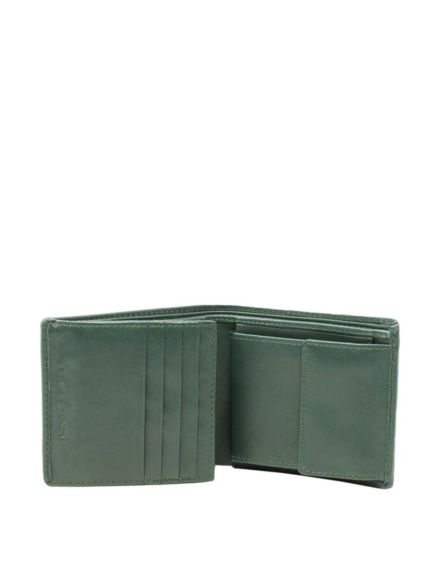 Tohl Green Casual Leather Bi-Fold Wallet for Men