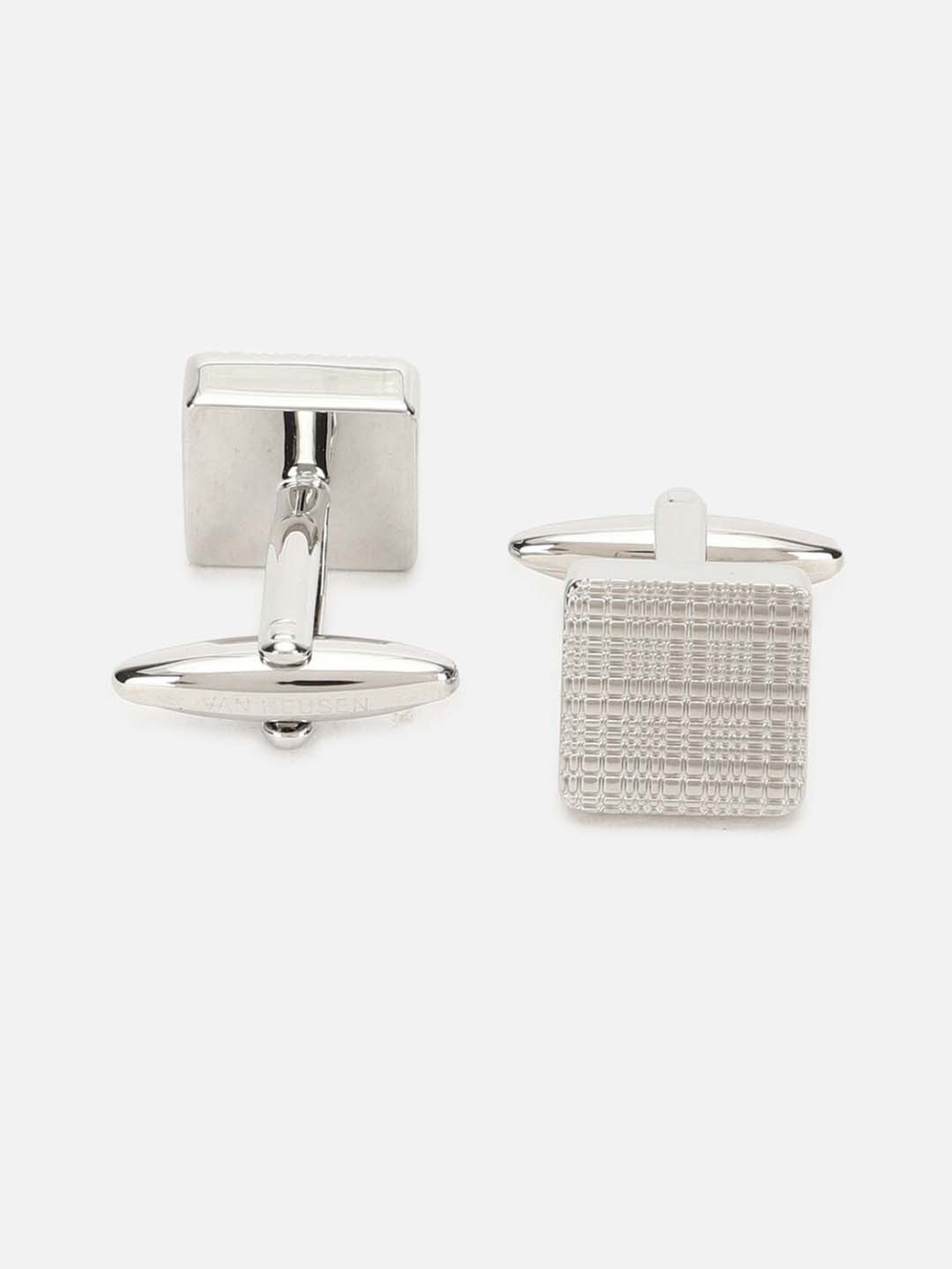 Van Heusen Navy Textured Tie with Pocket Square & Cufflinks