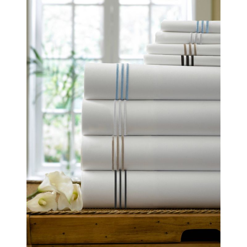 King Triple Line Solid Flat Sheet Black - Cassadecor