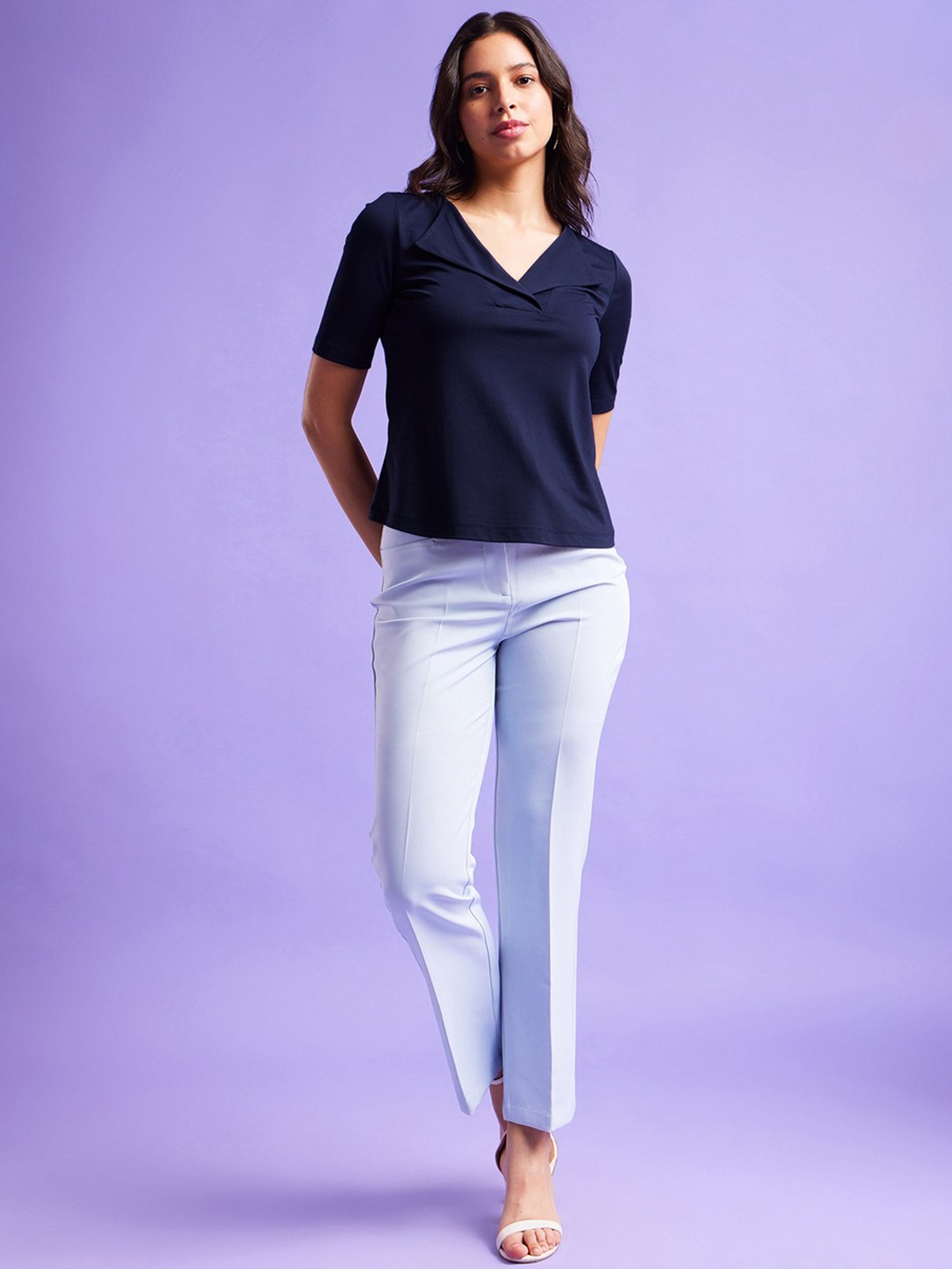 Fablestreet Navy Regular Fit Top