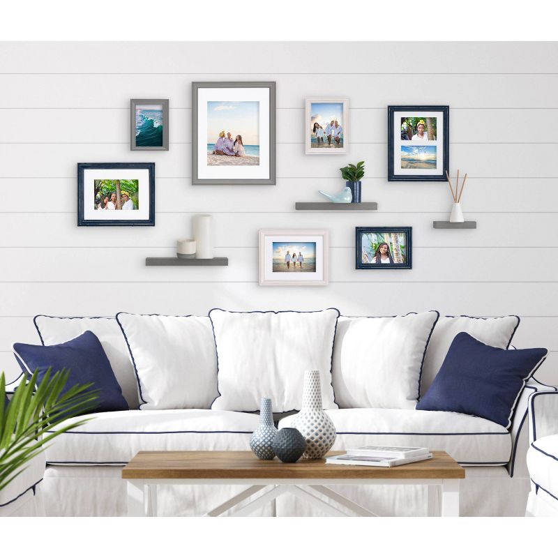 10pc Bordeaux Frame Coastal Finishes Box Set - Kate & Laurel All Things Decor