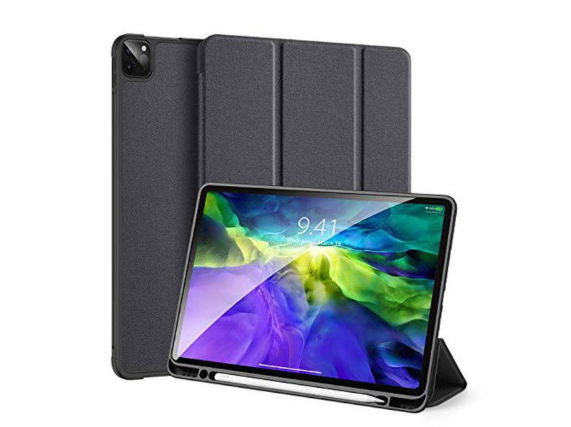 GANGXUN Case for iPad Pro 11 2020/2018, Trifold Smart Slim Magnetic Protective Case Cover with Pencil Holder [Supports Apple Pencil 2 Wireless Charging], Auto Wake/Sleep, Black