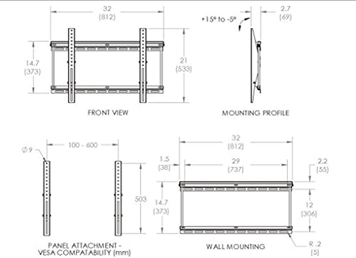 OmniMount OC175T Tilt TV Mount for 43-Inch to 90-Inch TVs