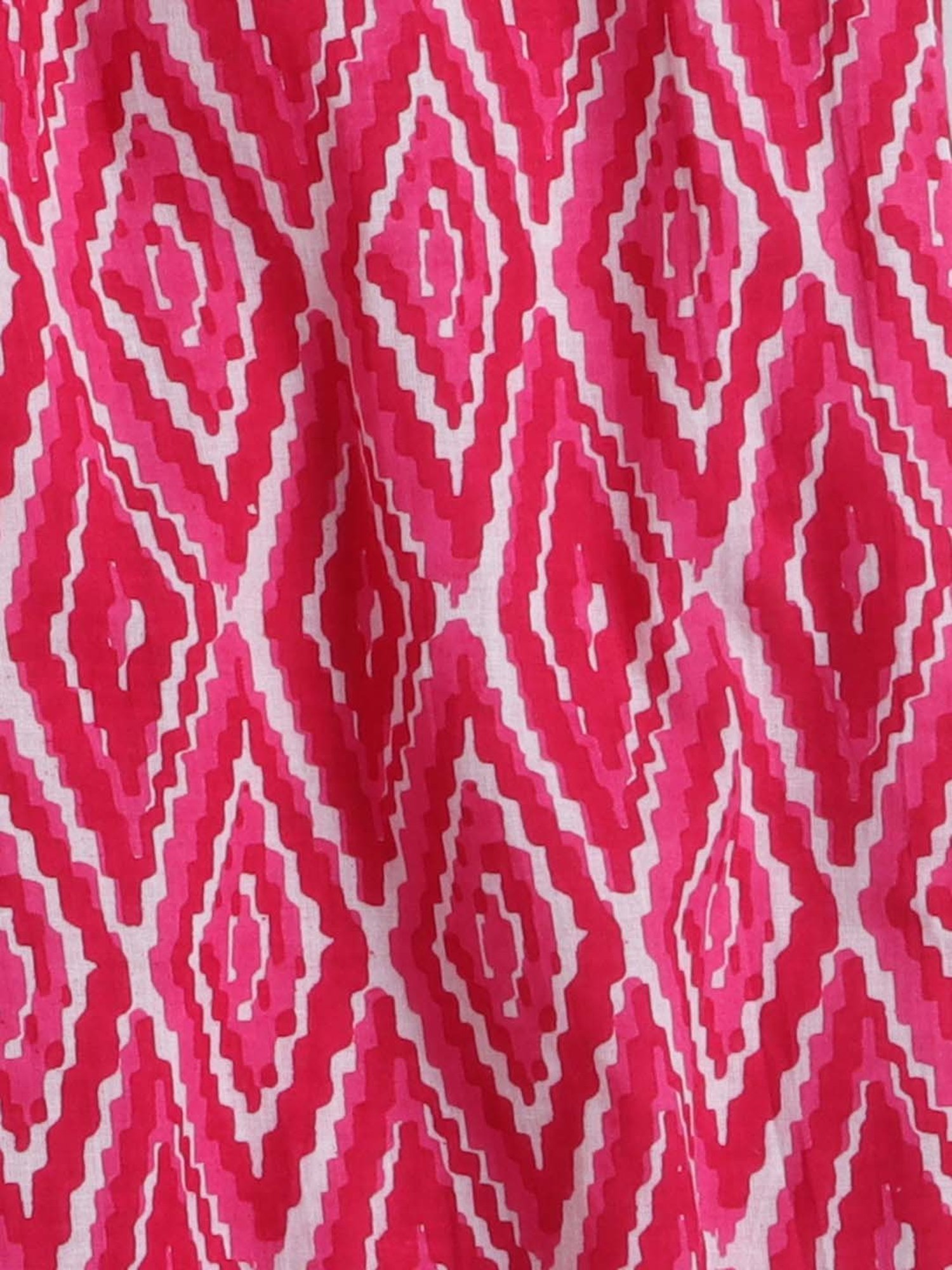 The Magic Wand Kids Fuchsia Pink Cotton Floral Print Kurta Set