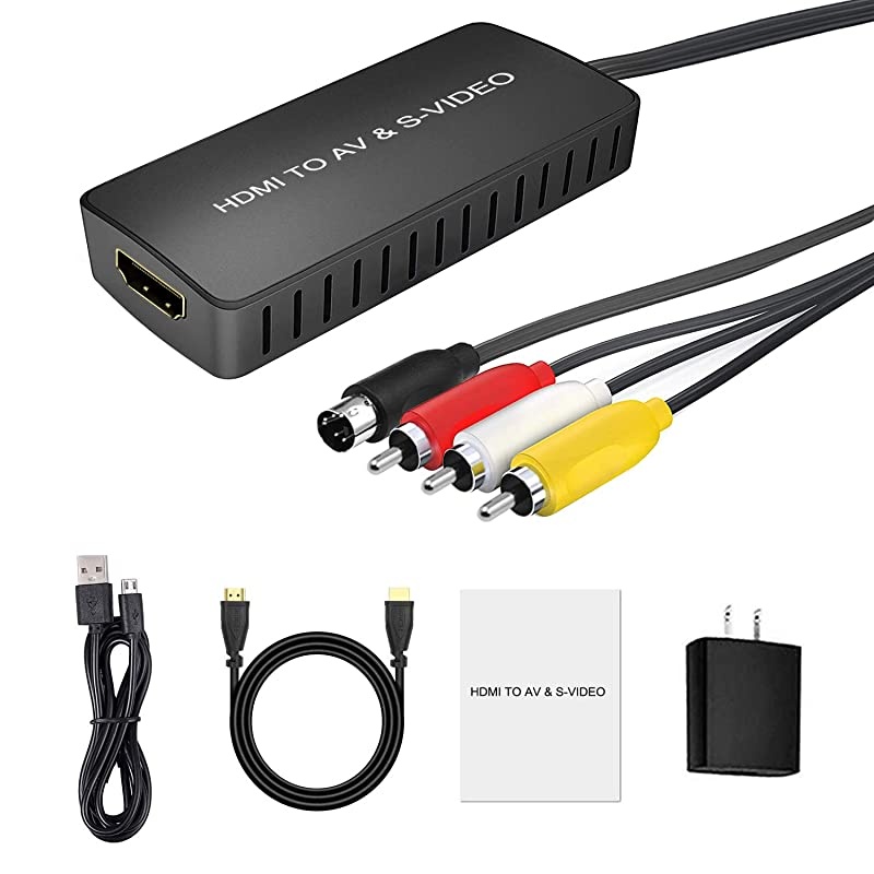 to SVideo Converter to RCA Adapter R/L Audio Video Converter Adapter Support 1080P Compatible PS3/PS4, Xbox, Fire Stick, Roku, Blu-Ray Player, VHS, VCR, DVD, STB, Camera etc.