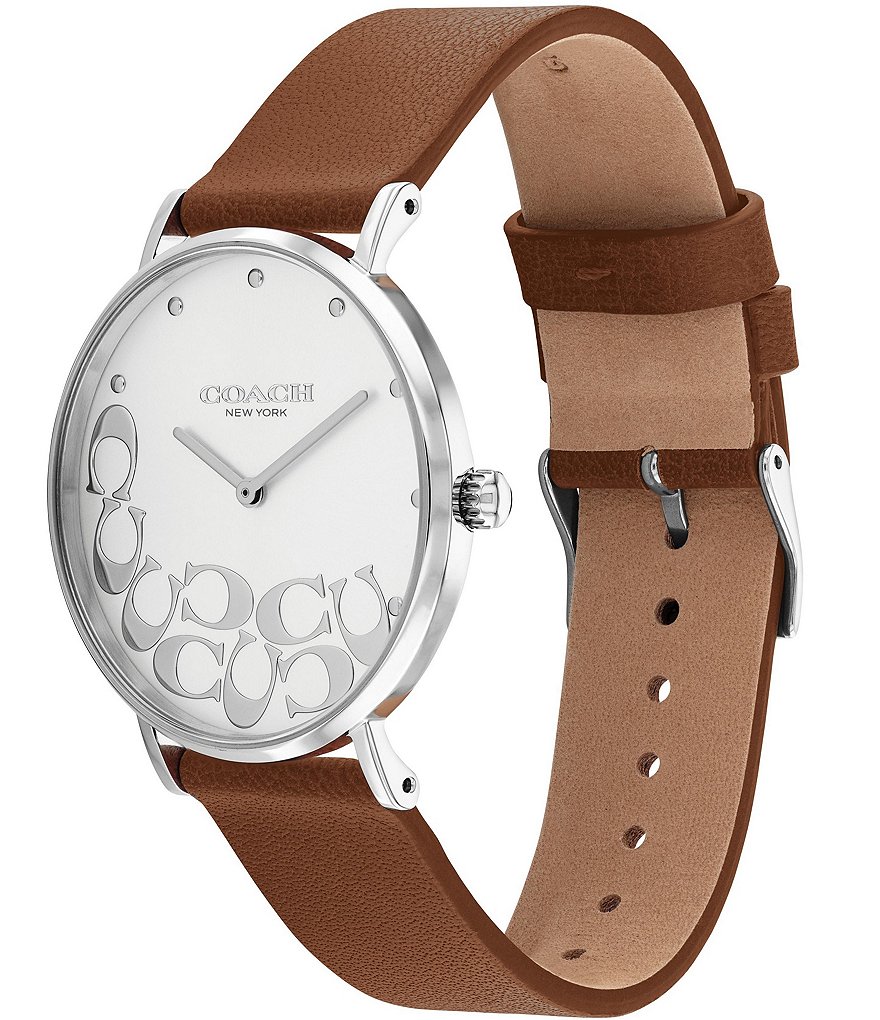 COACH Perry Leather Strap Watch