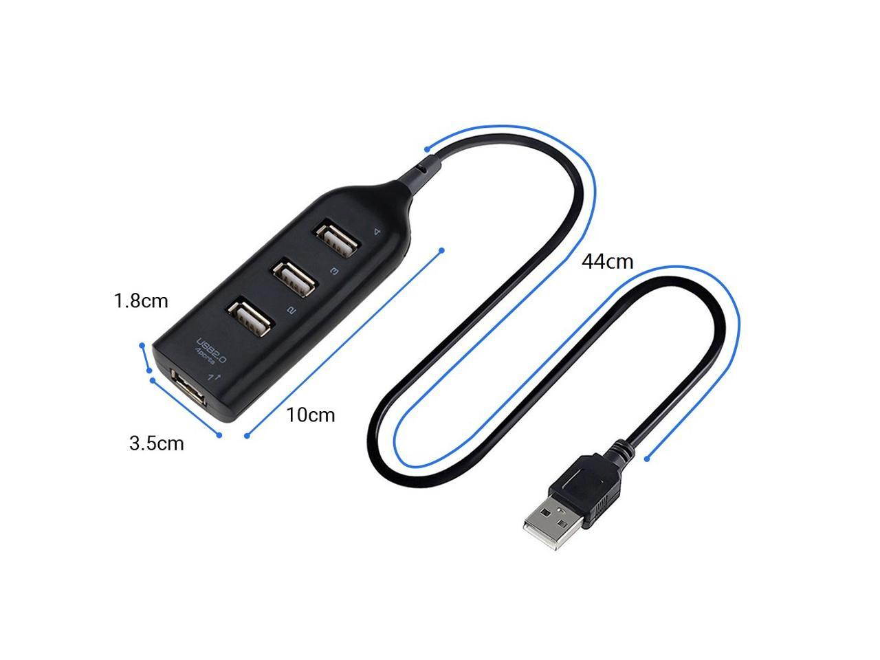 USB Hub 2.0Multi USB Splitter Hub  4-Ports Use Power Adapter Expanderfor PC Laptop Computer