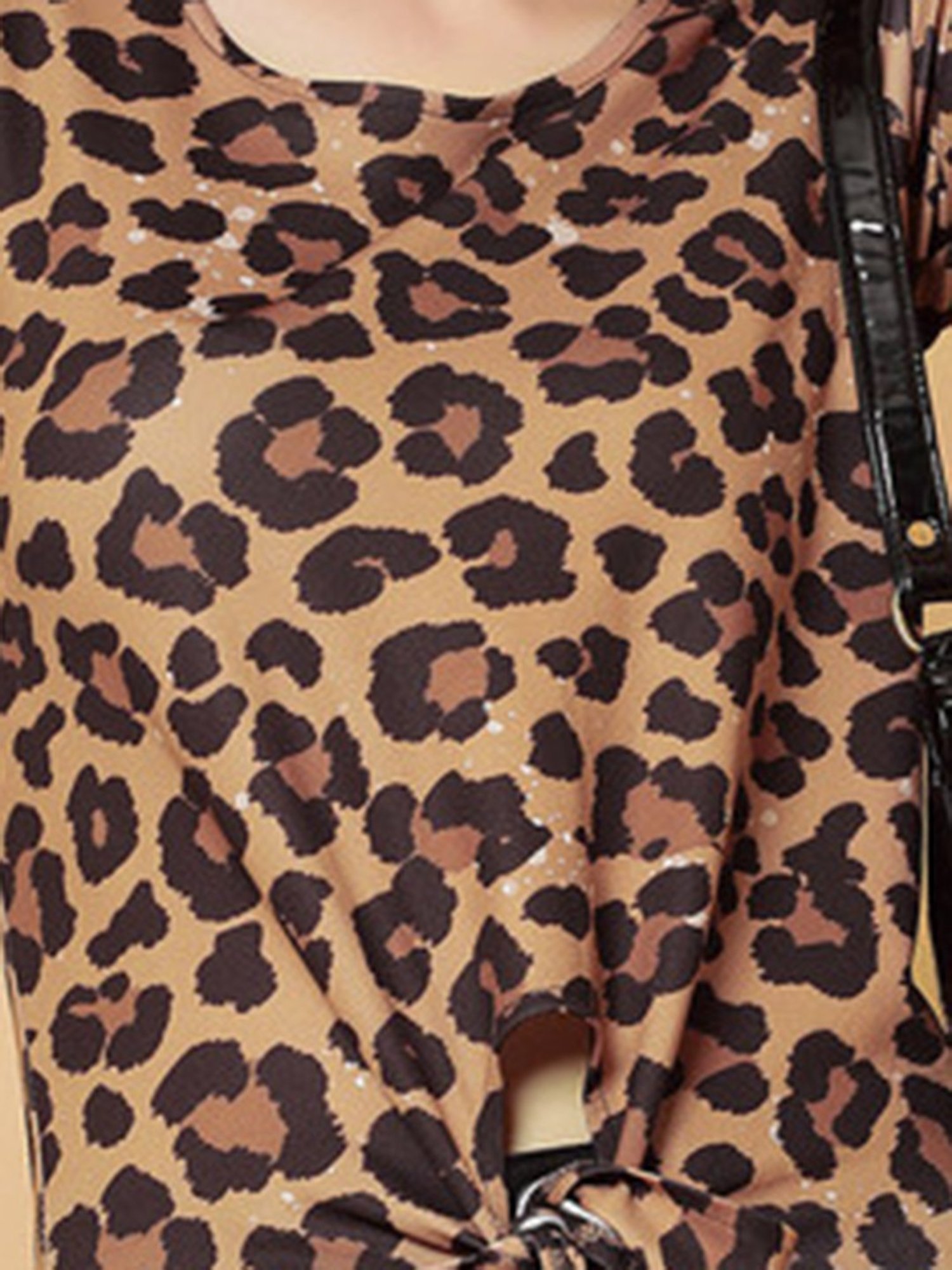SELVIA Brown & Black Animal Print Top
