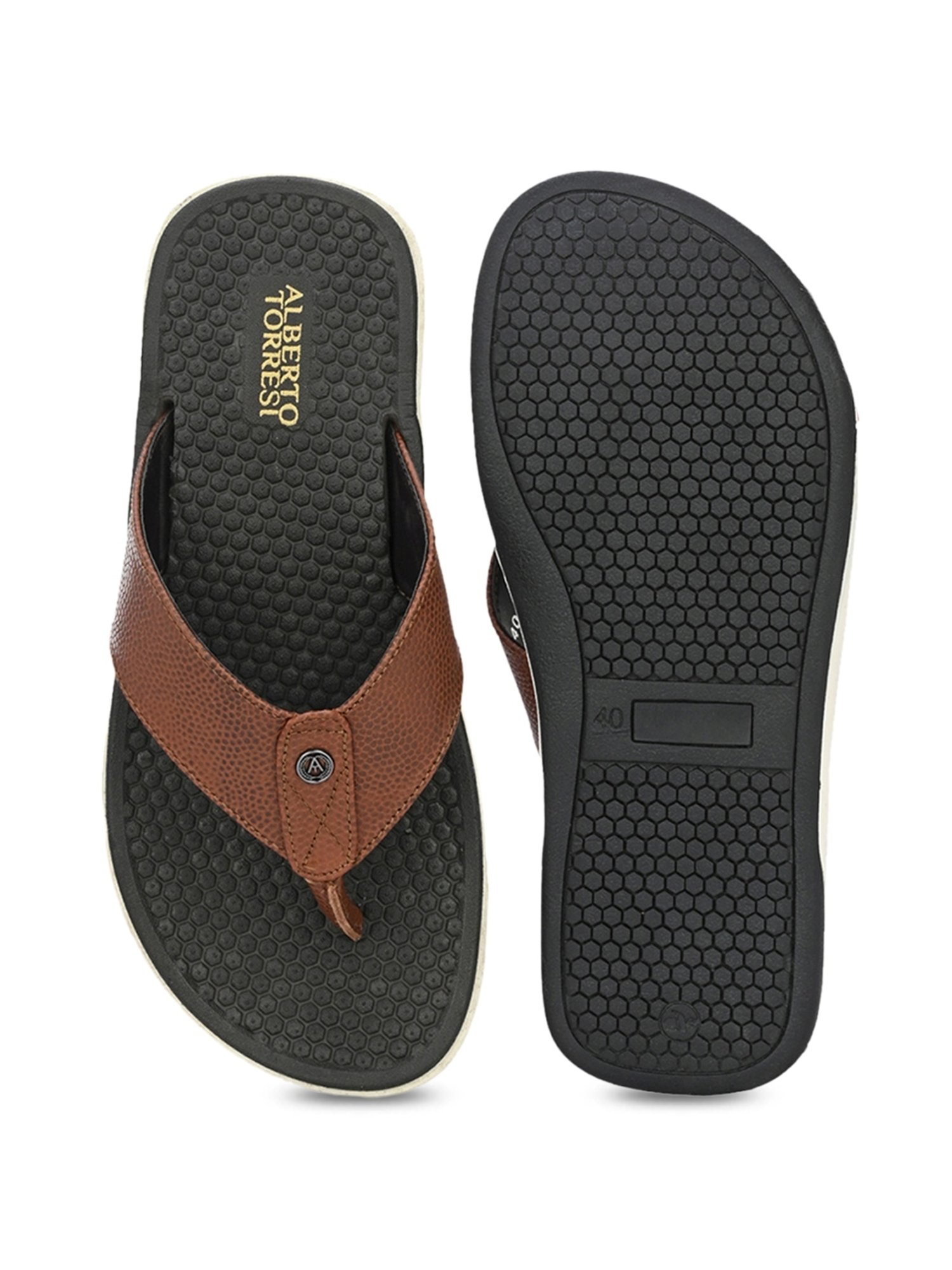 Alberto Torresi Men's Tan Thong Sandals