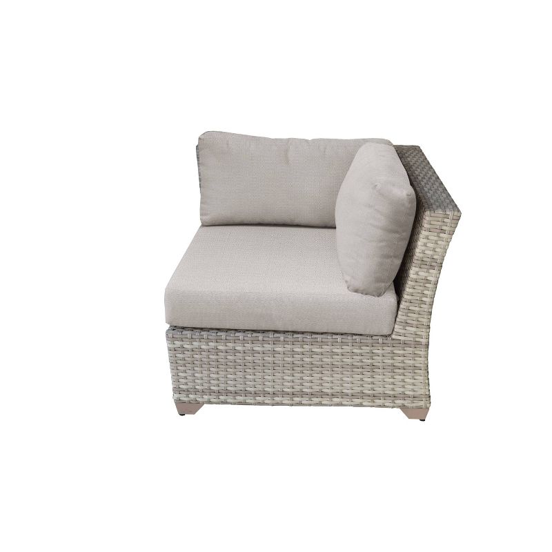 Nolin 7pc Sectional Weathered Brown Frame Sunbrella Spectrum Denim Fabric - La-Z-Boy