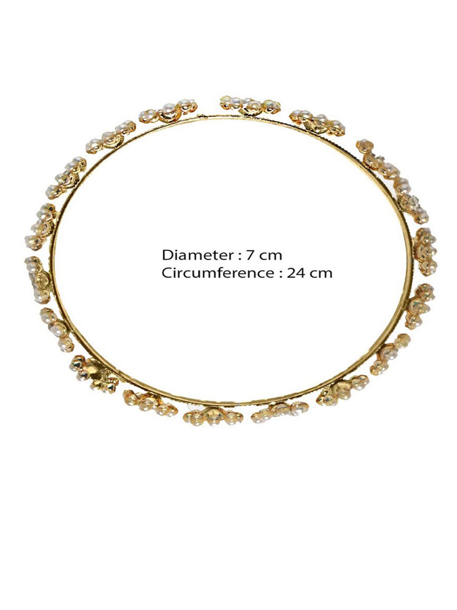 Fida Gold-toned Beaded & Stone Embellished Bangles for Women - Set of 9