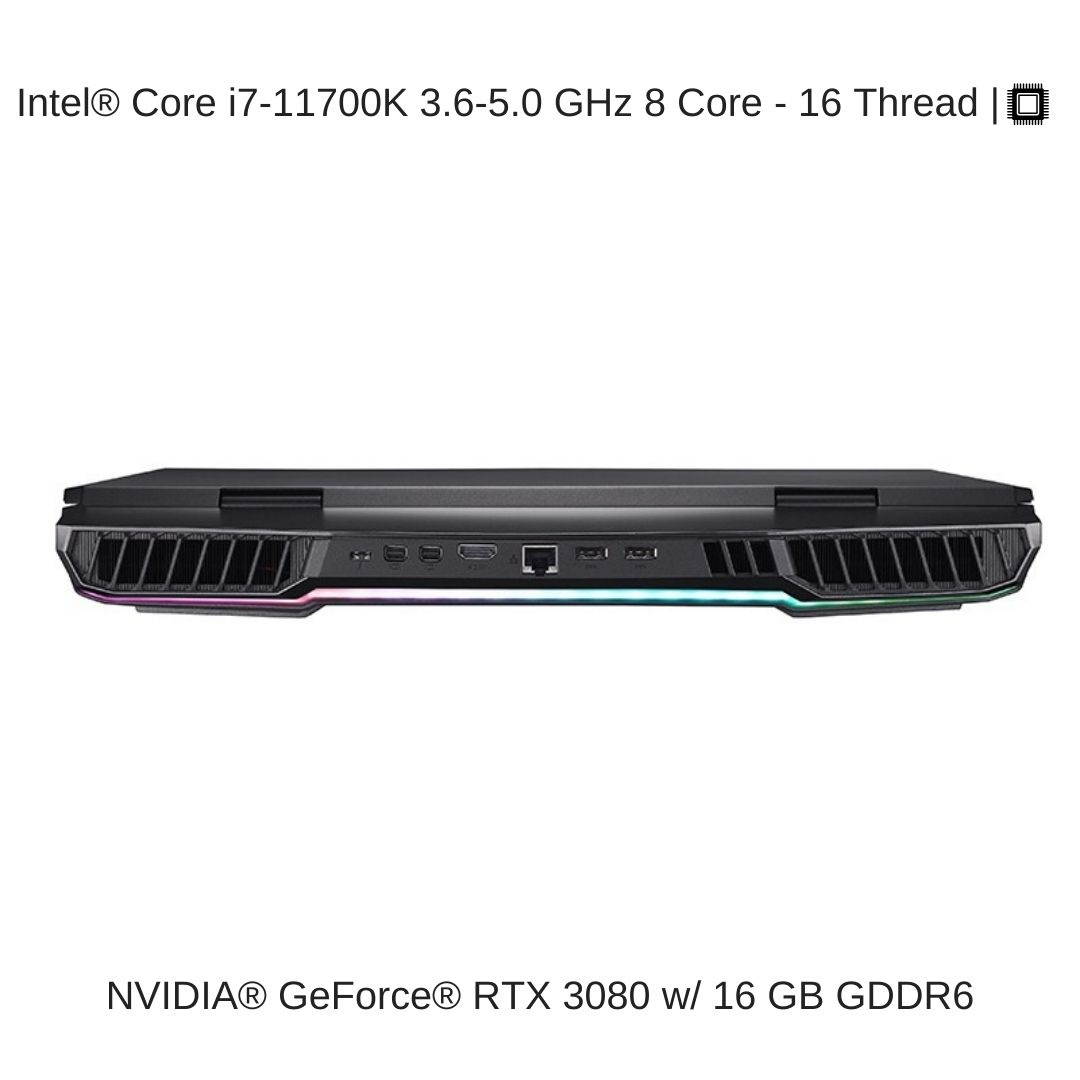 EVOC High Performance Systems X1702L (X170KM-G) 17.3" FHD 144Hz, 3.6 GHz i7-11700K, RTX 3080, 64 GB 3200MHz RAM, 24 TB PCIe SSD