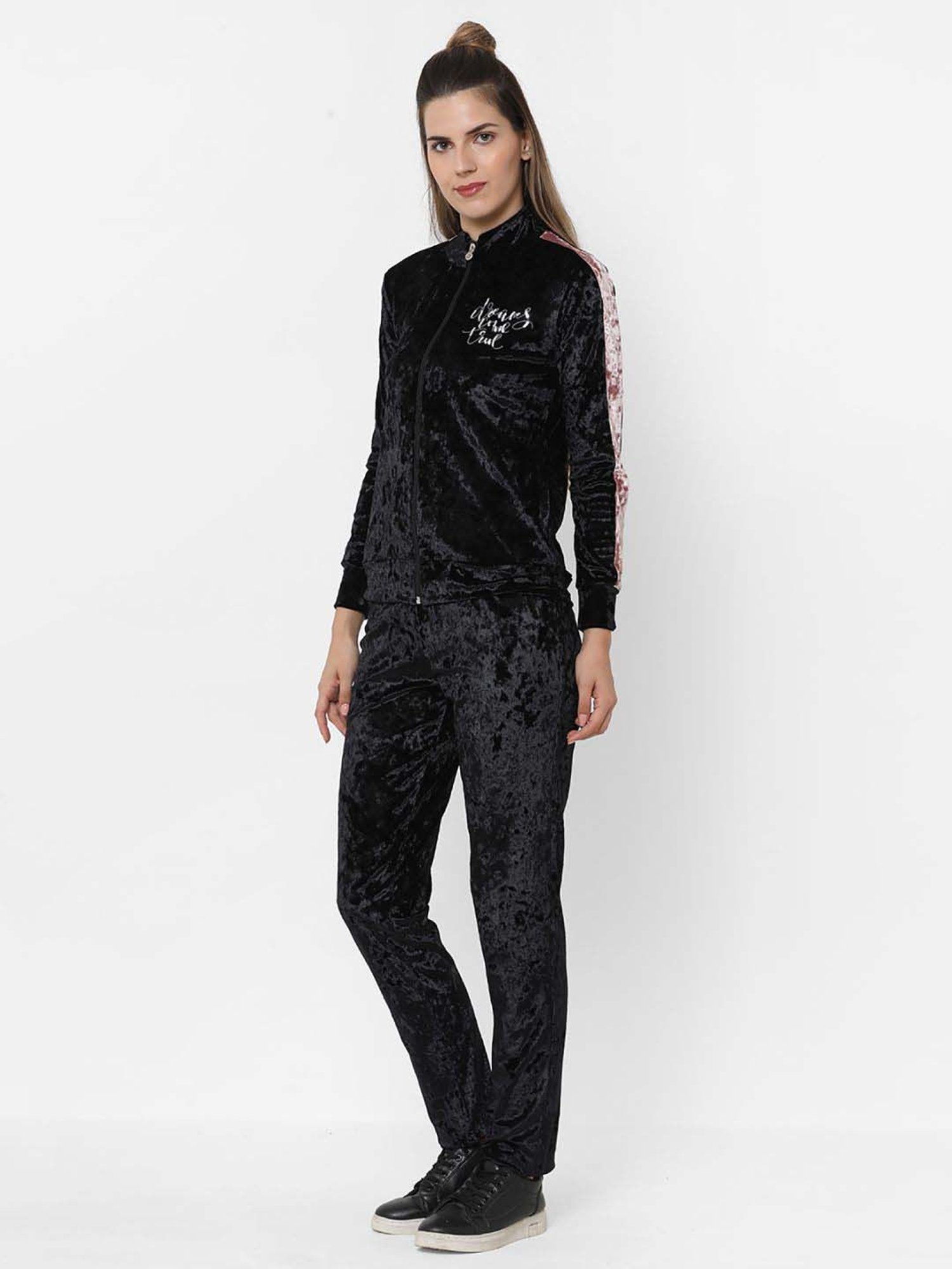 Sweet Dreams Jet Black Printed Track Suit