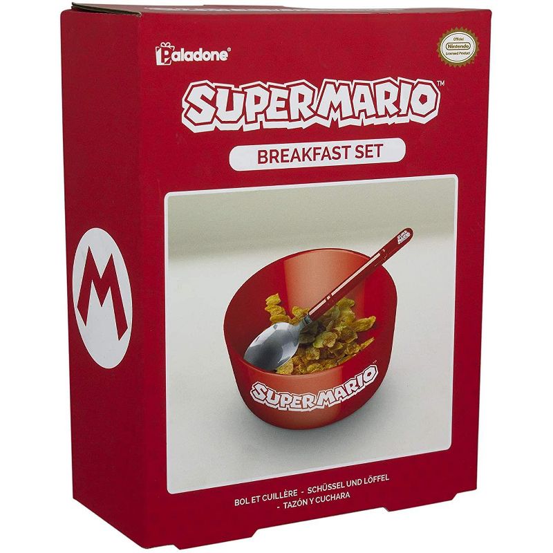 Paladone Products Ltd. Super Mario Breakfast Set | Bowl & Spoon