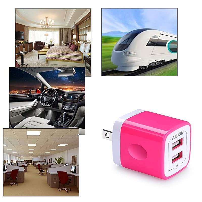 USB Plug Adapter  Universal Travel Charger 3Pack 21A5V Dual USB Wall Charger Power Station Cube Replacement for iPhone X 8766S Plus 5S iPad Samsung Galaxy S8S7S6 Edge HTC LG Moto