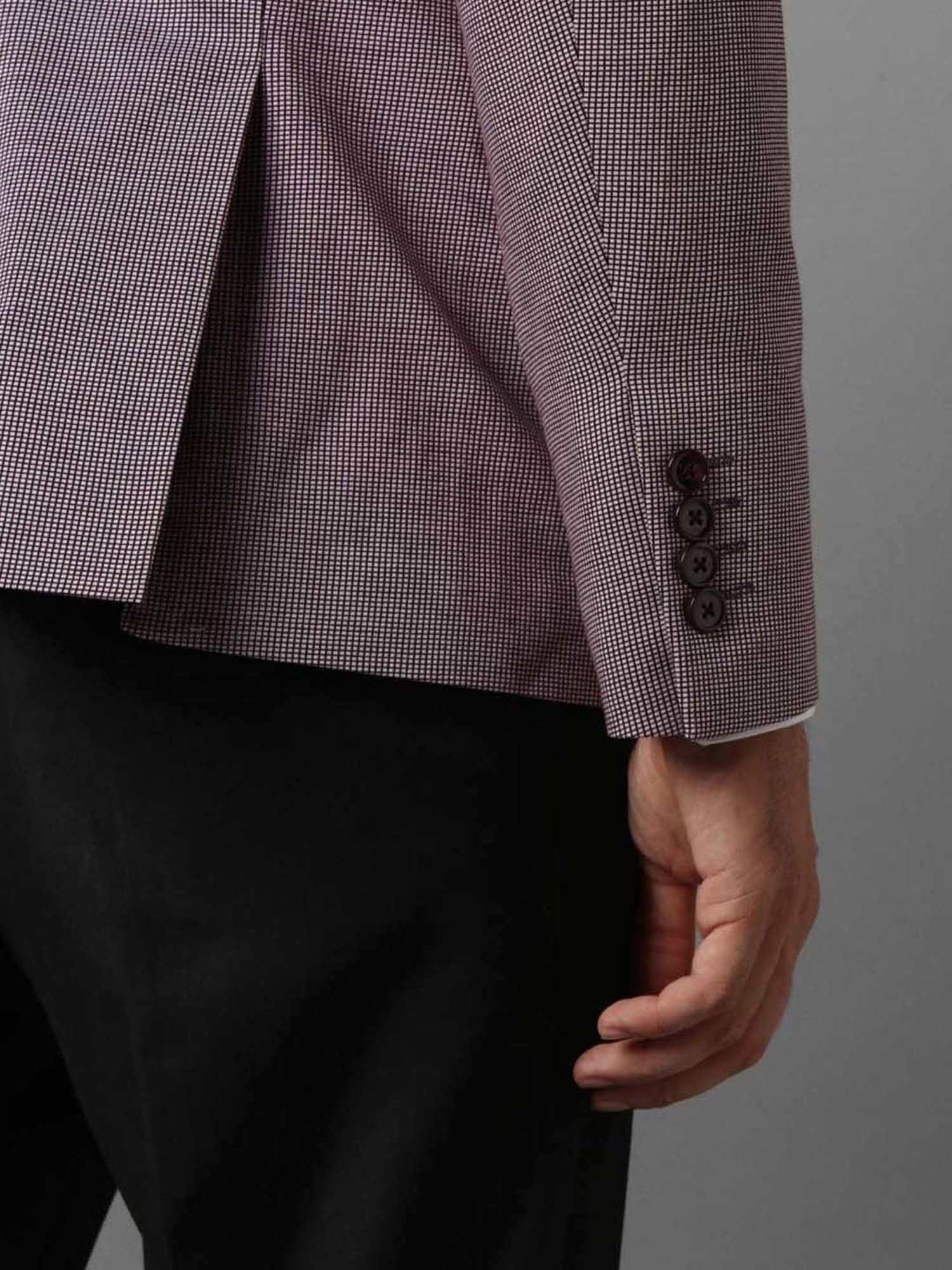 Louis Philippe Purple Cotton Slim Fit Texture Blazer