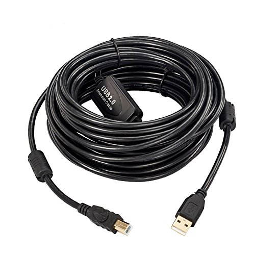 Tekit 24K Gold plated USB 2.0 Cable - A-Male to B-Male,USB 2.0 A Male to B Male Cable with Ferrite Black 28/24# AWG, 16.4ft/5m