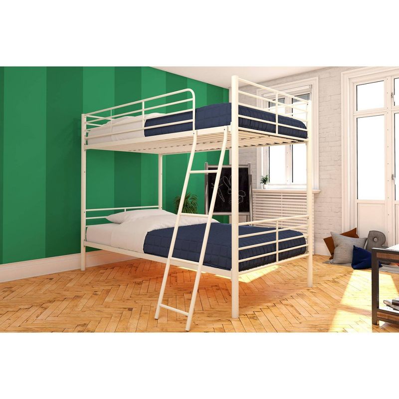 Twin Over Twin Convertible Metal Bunk Bed White - Room & Joy
