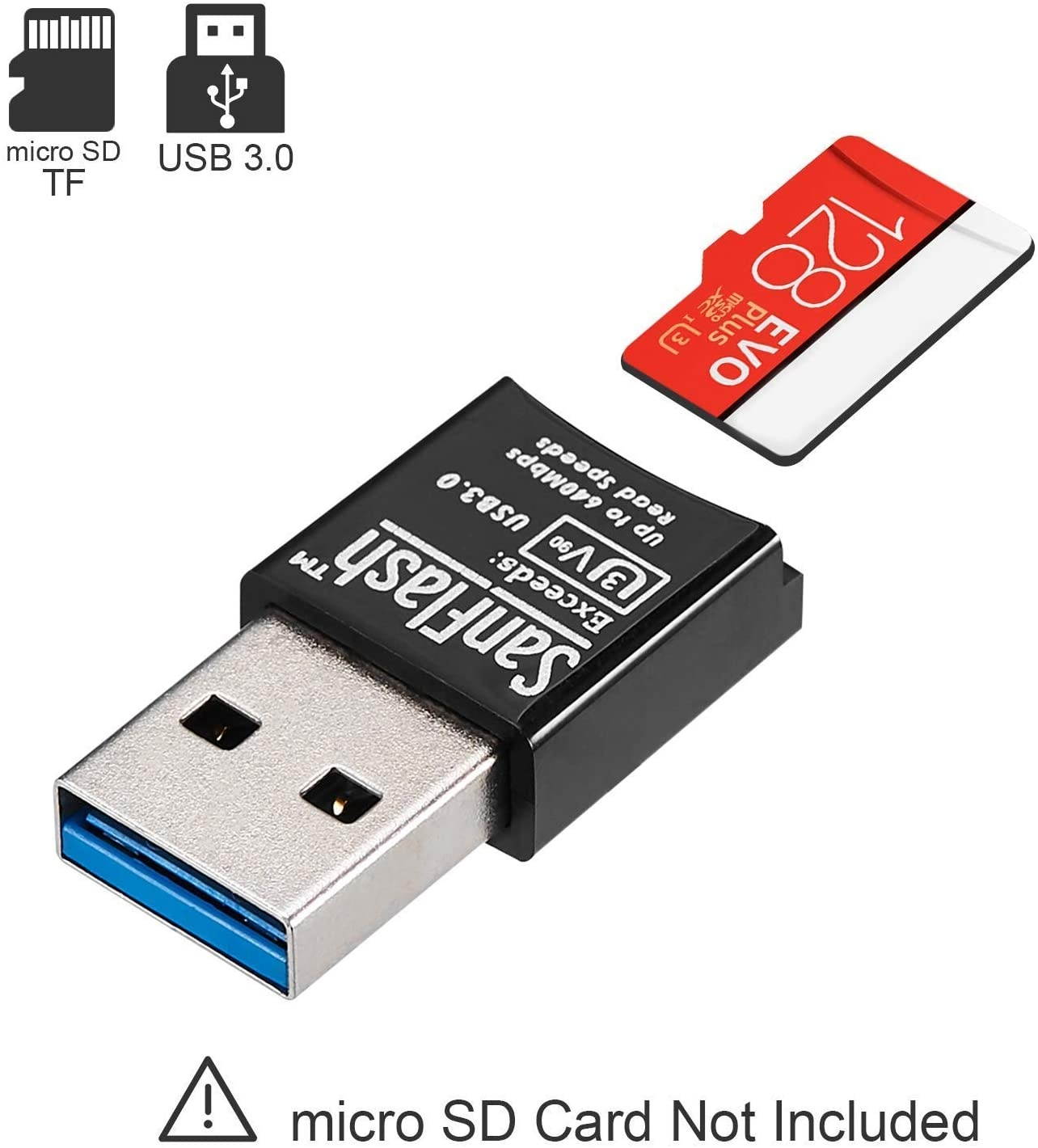 128GB Micro SDXC EVO Plus Memory Card with Adapter Works with  Galaxy Note 10+ Cell Phone, Note 10+ 5G Smartphone (MB-MC128HA) Bundle with 1 Everything But Stromboli SD, TF Card Reader