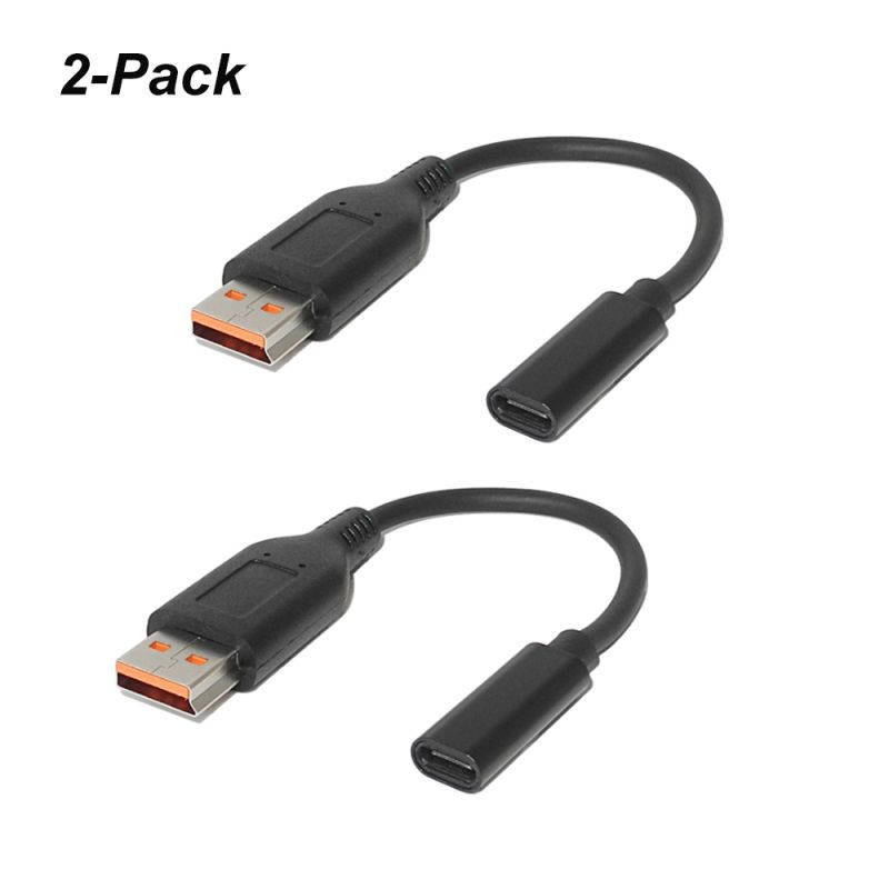 2-Pack USB C Type C Female Power Converter Cable for Lenovo Yoga 3 Pro 4 Pro Yoga 700 Yoga 900