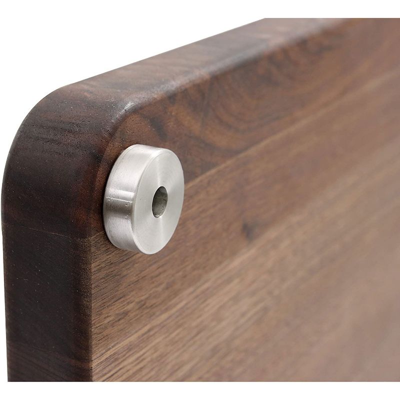 John Boos Walnut Wood Tenmoku Kitchen 20 x 15 x 1.5 Inches Cutting Board with Juice Groove and Stainless Steel Feet and 3 Piece Maintenance Set