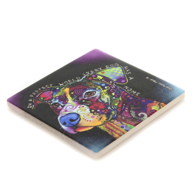 Animal 4.0" Pitbull Home Cork Backed Coaster Easel Sjt Enterprises  -  Coasters