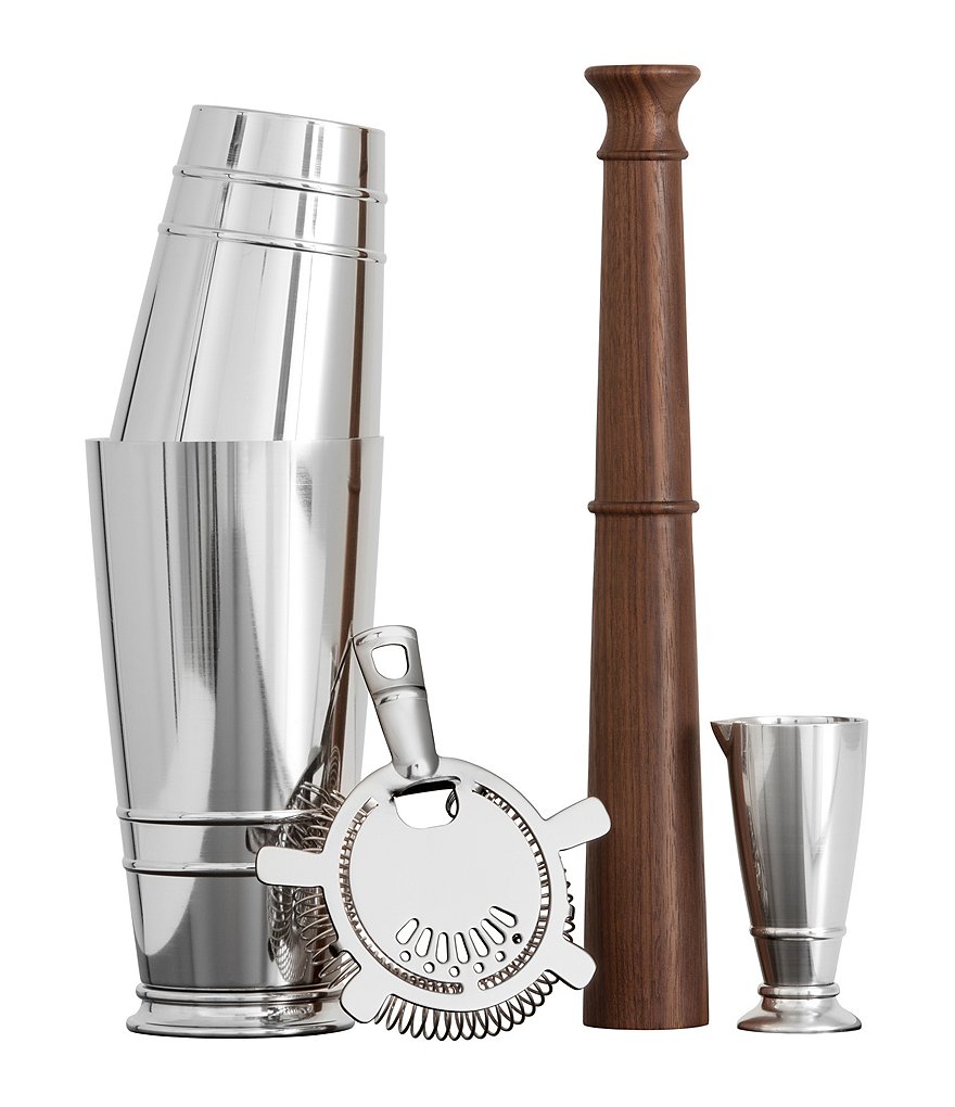 Southern Living Modern Stainless Steel Hammered Cocktail Shaker