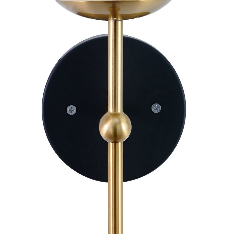 Barnes and Ivy Modern Swing Arm Wall Lamp Antique Brass Plug-In Light Fixture Taupe Fabric Bell Shade Bedroom Living Room Reading