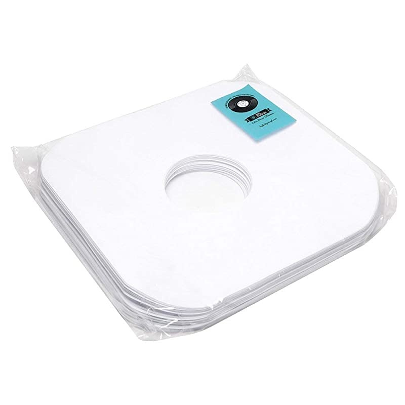 Vinyl Record Inner Sleeves 100x | Made from Heavyweight & Acid Free Paper | Album Covers with Round Corners for Easy Insert | Slim Record Jackets to Protect Your LPs & Singles | 12"