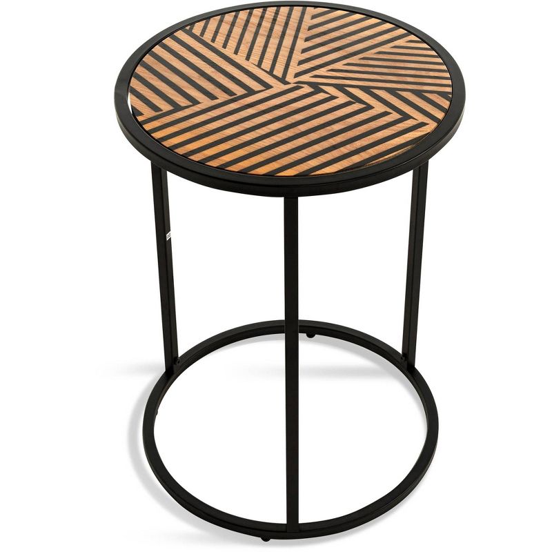 Wilson Round Side Table Carbon Black - ClickDecor