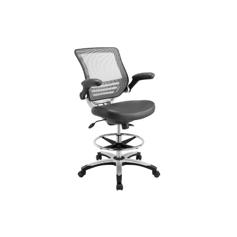 Edge Drafting Chair - Reception Desk Chair - Flip-Up Arm Drafting Chair in Gray